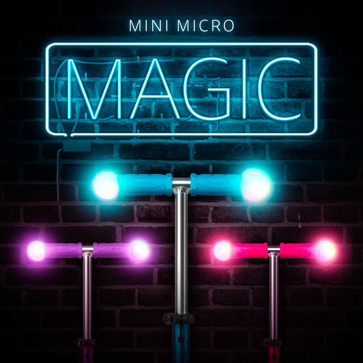 Vnitřní svítící řídítka pro Mini Micro Magic aqua - 02